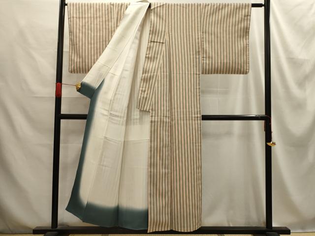 平和屋着物○上質な小紋 縞 まるやま扱い 正絹 逸品 CABA1377gh 平和屋着物