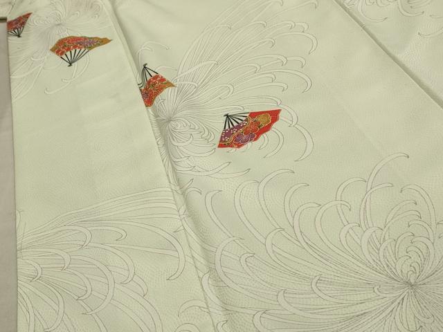 平和屋着物■小紋　扇面花文　乱菊　洗える着物　AABE6142sx
