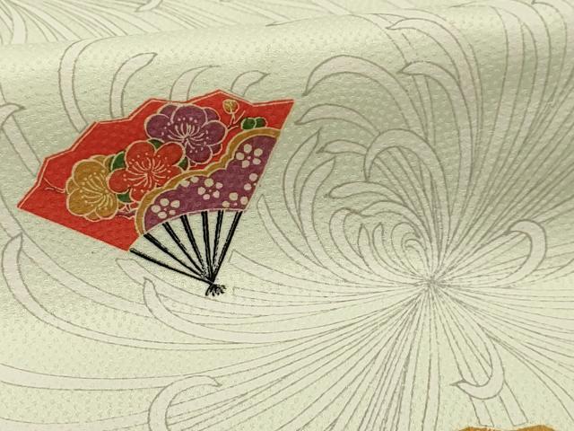 平和屋着物■小紋　扇面花文　乱菊　洗える着物　AABE6142sx