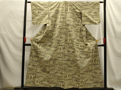 平和屋着物■上質な紬 風景文 正絹 逸品 AABE6190sx