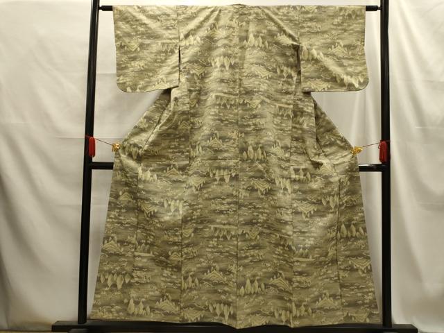 平和屋着物■上質な紬 風景文 正絹 逸品 AABE6190sx