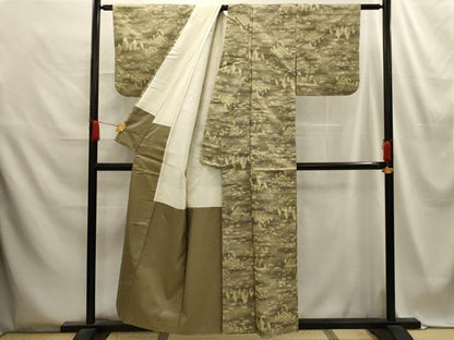 平和屋着物■上質な紬 風景文 正絹 逸品 AABE6190sx
