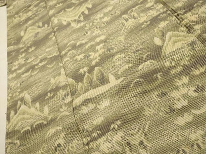 平和屋着物■上質な紬 風景文 正絹 逸品 AABE6190sx