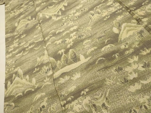 平和屋着物■上質な紬 風景文 正絹 逸品 AABE6190sx