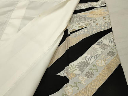 平和屋着物■豪華黒留袖 御所車吉祥花文 金彩 正絹 逸品 AABE6200sx