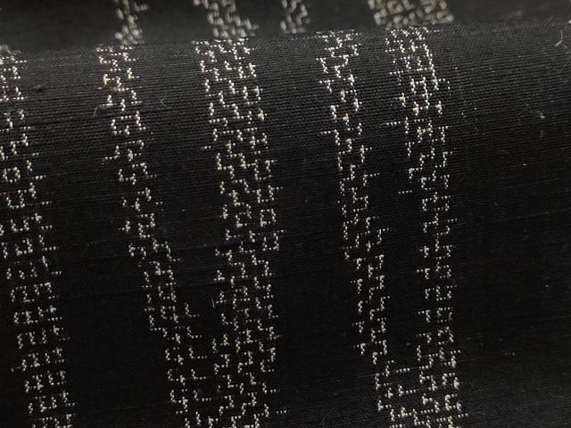 平和屋着物■上質な紬　よろけ縞　黒地　正絹　逸品　AABE6230sx