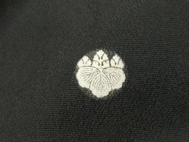 平和屋着物■黒留袖　刺繍　流水笹葉文　金糸　金彩　AABE6285sx