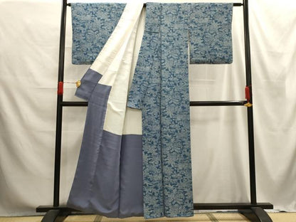 平和屋着物■上質な小紋 流水花文 正絹 逸品 AABE6395sx