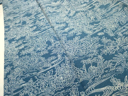 平和屋着物■上質な小紋 流水花文 正絹 逸品 AABE6395sx