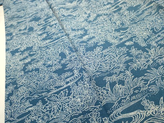 平和屋着物■上質な小紋 流水花文 正絹 逸品 AABE6395sx