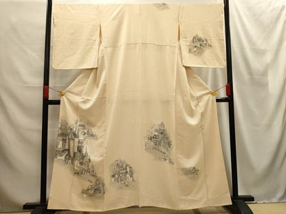 平和屋着物■訪問着 風景文 正絹 逸品 AABE6408sx
