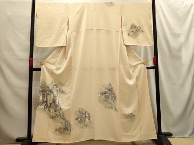 平和屋着物■訪問着 風景文 正絹 逸品 AABE6408sx