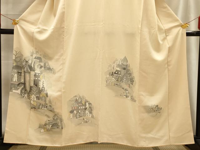 平和屋着物■訪問着 風景文 正絹 逸品 AABE6408sx