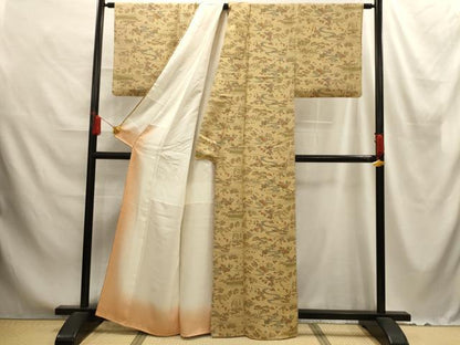 平和屋着物■上質な小紋 風景文 正絹 逸品 AABE6421sx