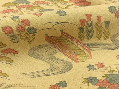 平和屋着物■上質な小紋 風景文 正絹 逸品 AABE6421sx