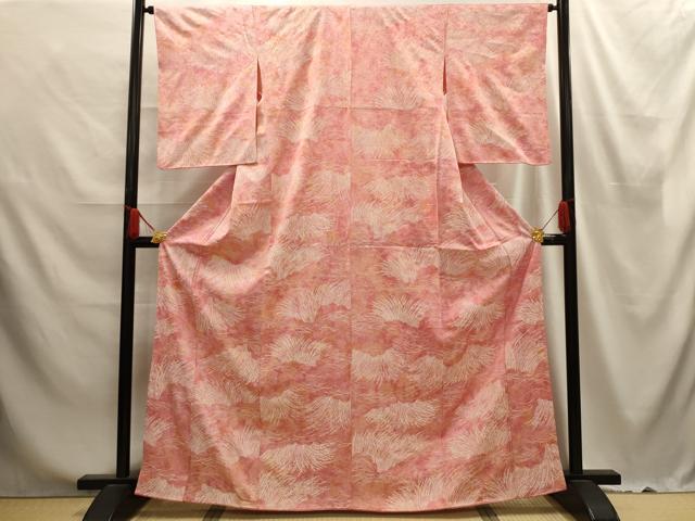 平和屋着物■上質な小紋 草花文 暈し染め 正絹 逸品 AABE6430sx