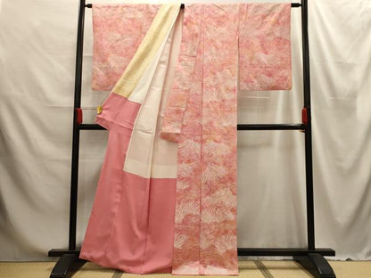 平和屋着物■上質な小紋 草花文 暈し染め 正絹 逸品 AABE6430sx