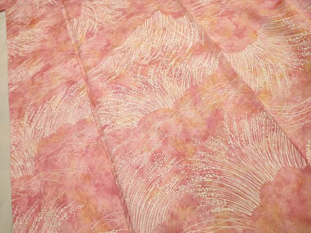 平和屋着物■上質な小紋 草花文 暈し染め 正絹 逸品 AABE6430sx