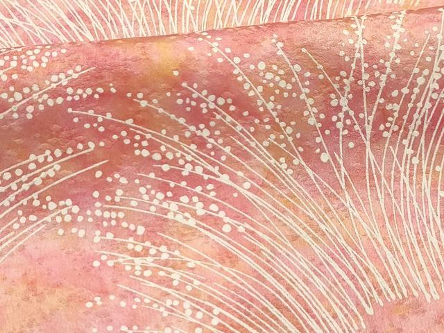 平和屋着物■上質な小紋 草花文 暈し染め 正絹 逸品 AABE6430sx