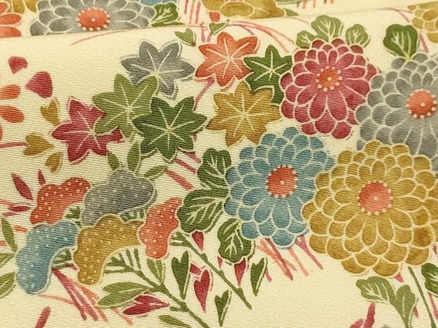 平和屋着物■上質な小紋 草花文 正絹 逸品 AABE6431sx