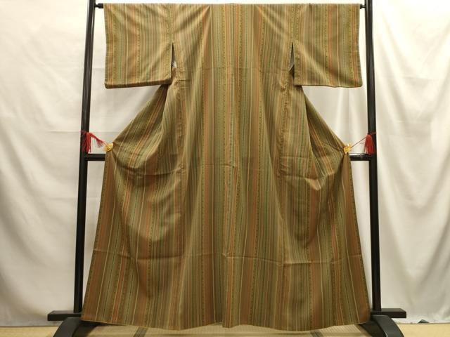 平和屋着物■上質な紬　間道　正絹　逸品　AABE6439sx