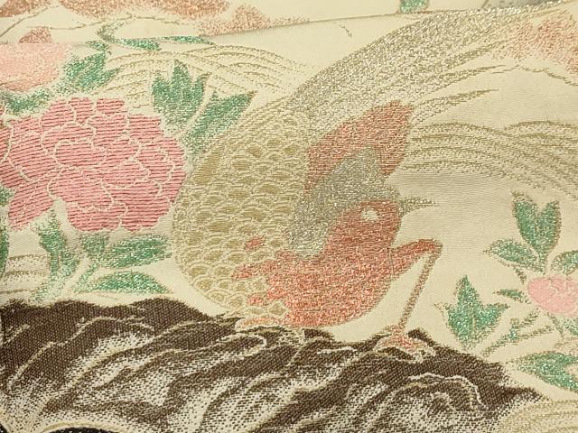 平和屋着物■豪華黒留袖　花鳥風景文　寿光織　暈し染め　正絹　逸品　AABE6447sx