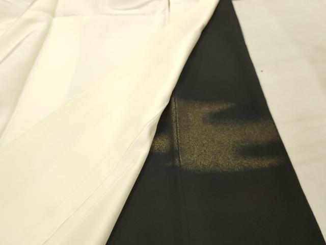 平和屋着物■豪華黒留袖　花鳥風景文　寿光織　暈し染め　正絹　逸品　AABE6447sx