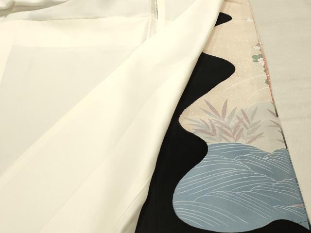 平和屋着物■豪華黒留袖 駒刺繍 風景文 萬寿染 暈し染め 金彩 正絹 逸品 AABE6448sx