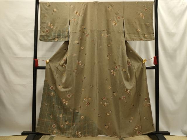 平和屋着物■訪問着 花蝶文 金彩 正絹 逸品 AABE6451sx