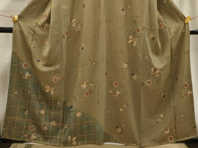 平和屋着物■訪問着 花蝶文 金彩 正絹 逸品 AABE6451sx