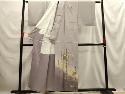 平和屋着物■訪問着 松竹梅 雪輪花文 暈し染め 金銀彩 正絹 逸品 AABE6457sx