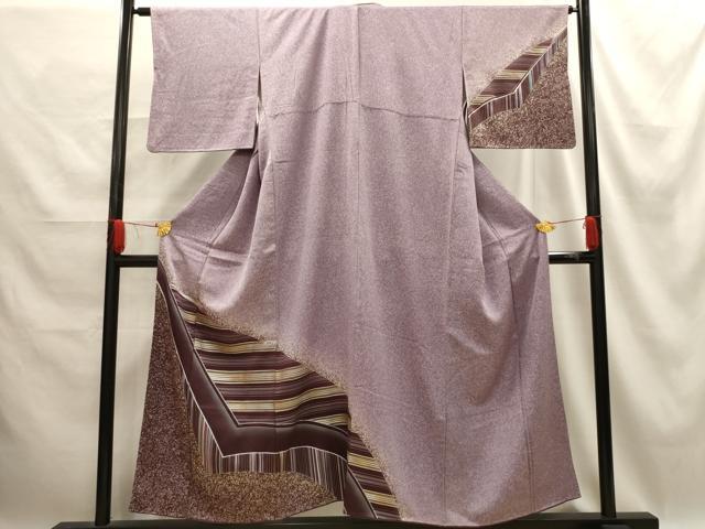 平和屋着物■訪問着 幾何学 暈し染め 金銀彩 正絹 逸品 AABE6462sx