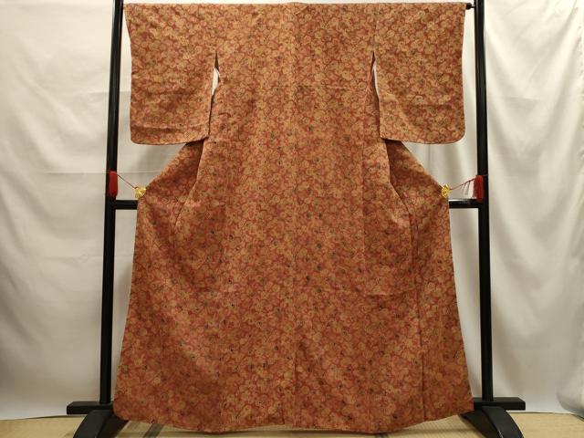 平和屋着物■上質な小紋 花丸文 金彩 正絹 逸品 AABE6469sx