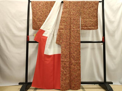 平和屋着物■上質な小紋 花丸文 金彩 正絹 逸品 AABE6469sx