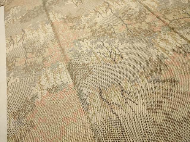 平和屋着物■上質な紬　樹林文　正絹　逸品　AABE6473sx