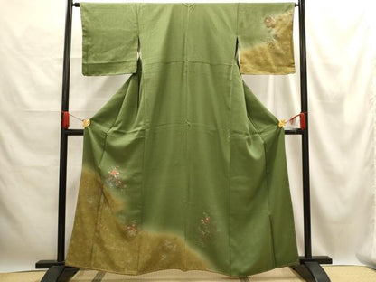 平和屋着物■訪問着 刺繍 雪輪花文 暈し染め 金銀彩 正絹 逸品 AABE6477sx