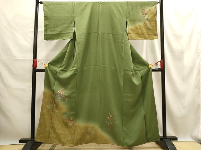平和屋着物■訪問着 刺繍 雪輪花文 暈し染め 金銀彩 正絹 逸品 AABE6477sx