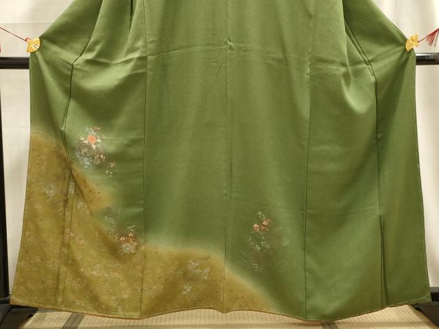 平和屋着物■訪問着 刺繍 雪輪花文 暈し染め 金銀彩 正絹 逸品 AABE6477sx