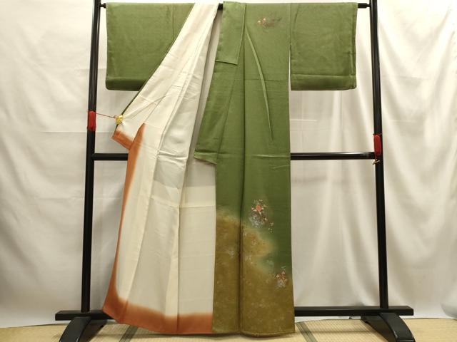 平和屋着物■訪問着 刺繍 雪輪花文 暈し染め 金銀彩 正絹 逸品 AABE6477sx