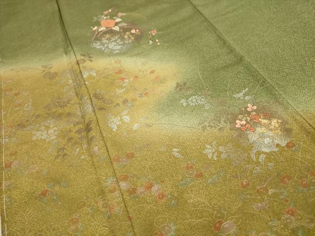 平和屋着物■訪問着 刺繍 雪輪花文 暈し染め 金銀彩 正絹 逸品 AABE6477sx