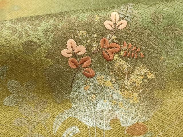 平和屋着物■訪問着 刺繍 雪輪花文 暈し染め 金銀彩 正絹 逸品 AABE6477sx