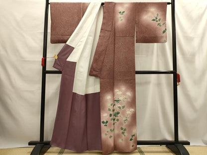 平和屋着物■訪問着 作家物 枝花文 暈し染め 正絹 逸品 AABE6483sx