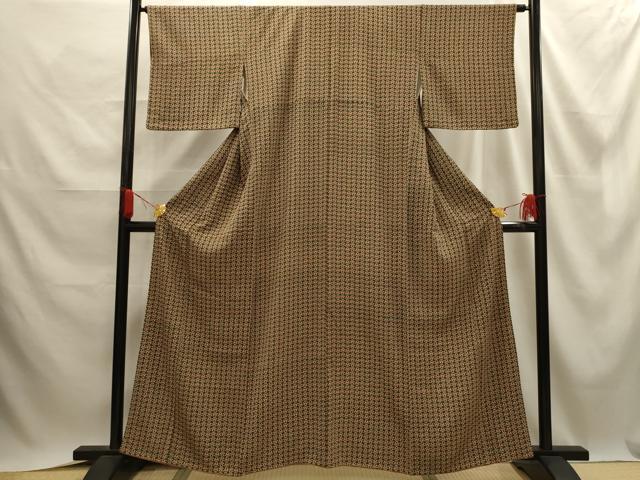 平和屋着物■上質な小紋 草花文 正絹 逸品 AABE6490sx