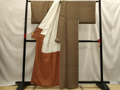 平和屋着物■上質な小紋 草花文 正絹 逸品 AABE6490sx