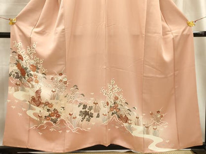 平和屋着物■色留訪問着　松竹梅流水鴛鴦花文　暈し染め　金彩　正絹　逸品　AABE6494sx