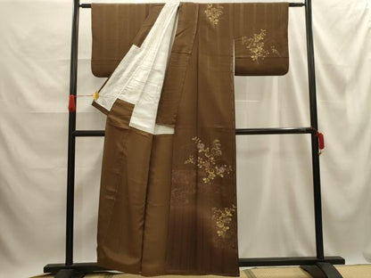 平和屋着物■訪問着 刺繍 霞花文 金彩 正絹 逸品 AABE6497sx