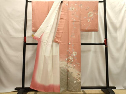 平和屋着物■訪問着 駒刺繍 亀甲花籬文 暈し染め 金彩 正絹 逸品 AABE6498sx