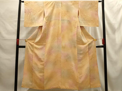 平和屋着物■上質な小紋 花車地紋 暈し染め 正絹 逸品 AABE6504sx
