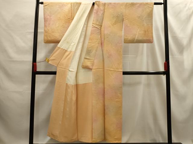平和屋着物■上質な小紋 花車地紋 暈し染め 正絹 逸品 AABE6504sx