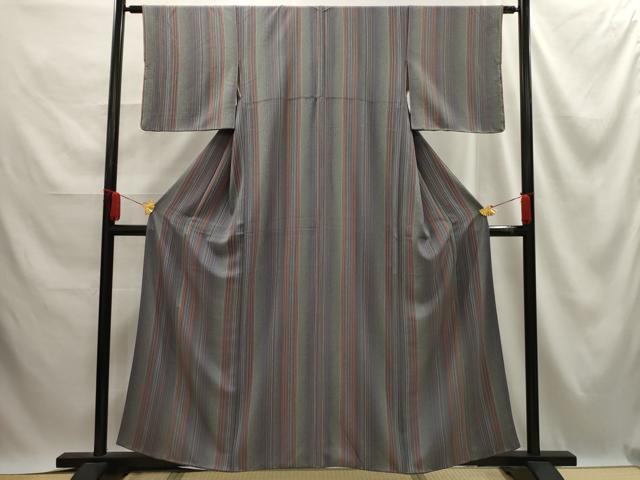 平和屋着物■上質な小紋 間道 正絹 逸品 AABE6518sx